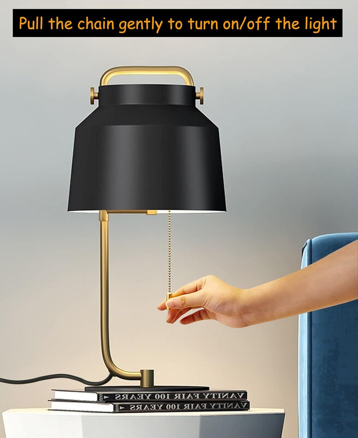 Desk Console Table Lamp With Black Color Shade